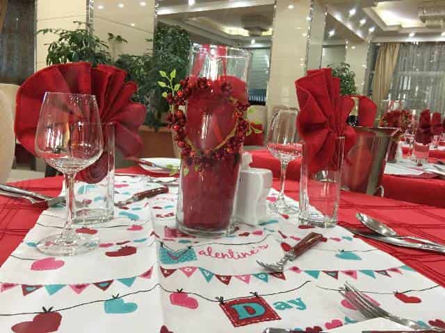 Addissinia Hotel, valentine day table set-up