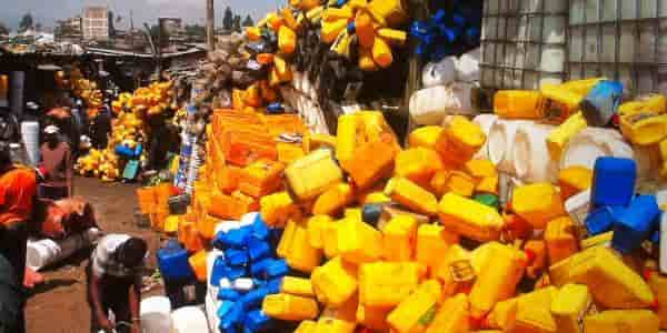 Sustainability, open-air market Markato plastic collection